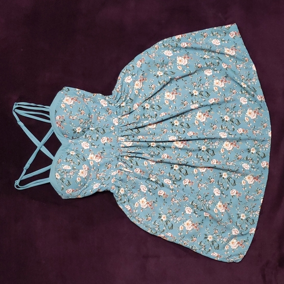 Dresses & Skirts - Floral Corset Flared Mini Spaghetti Strap Summer Tank Dress